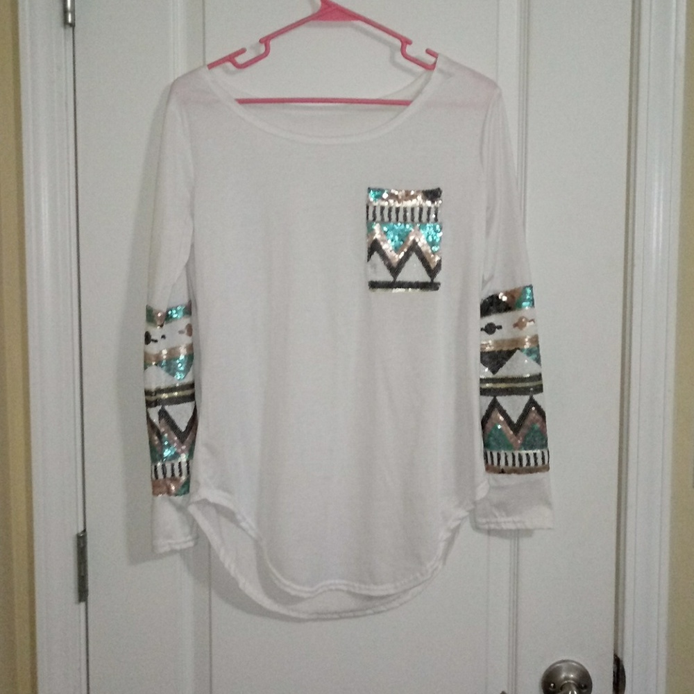 NWOT - Long sleeve Embellished Top